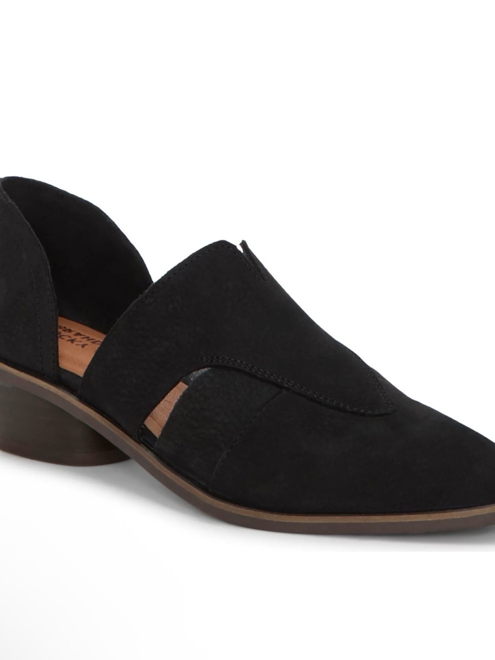 Lucky Brand Women’s Black Suede Cutout mule Sz 6 NIB
